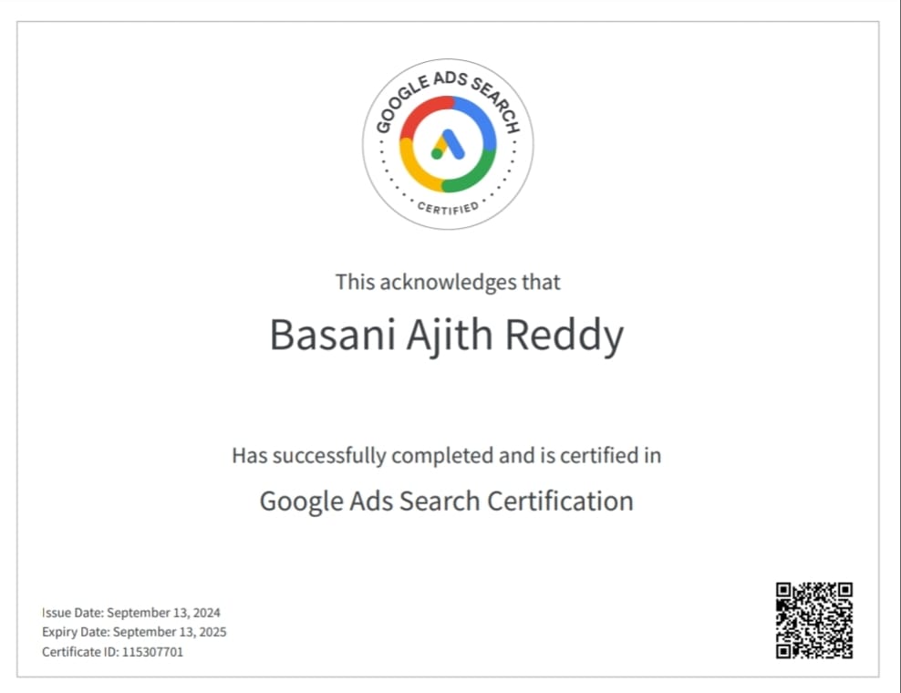 Search Ads Certificate